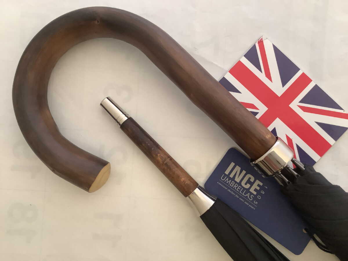 英国製 最古参 ジェームスインスの木製チェスナットハンドルJames Ince 紳士傘CNBKU009｜Brace of Kentishman