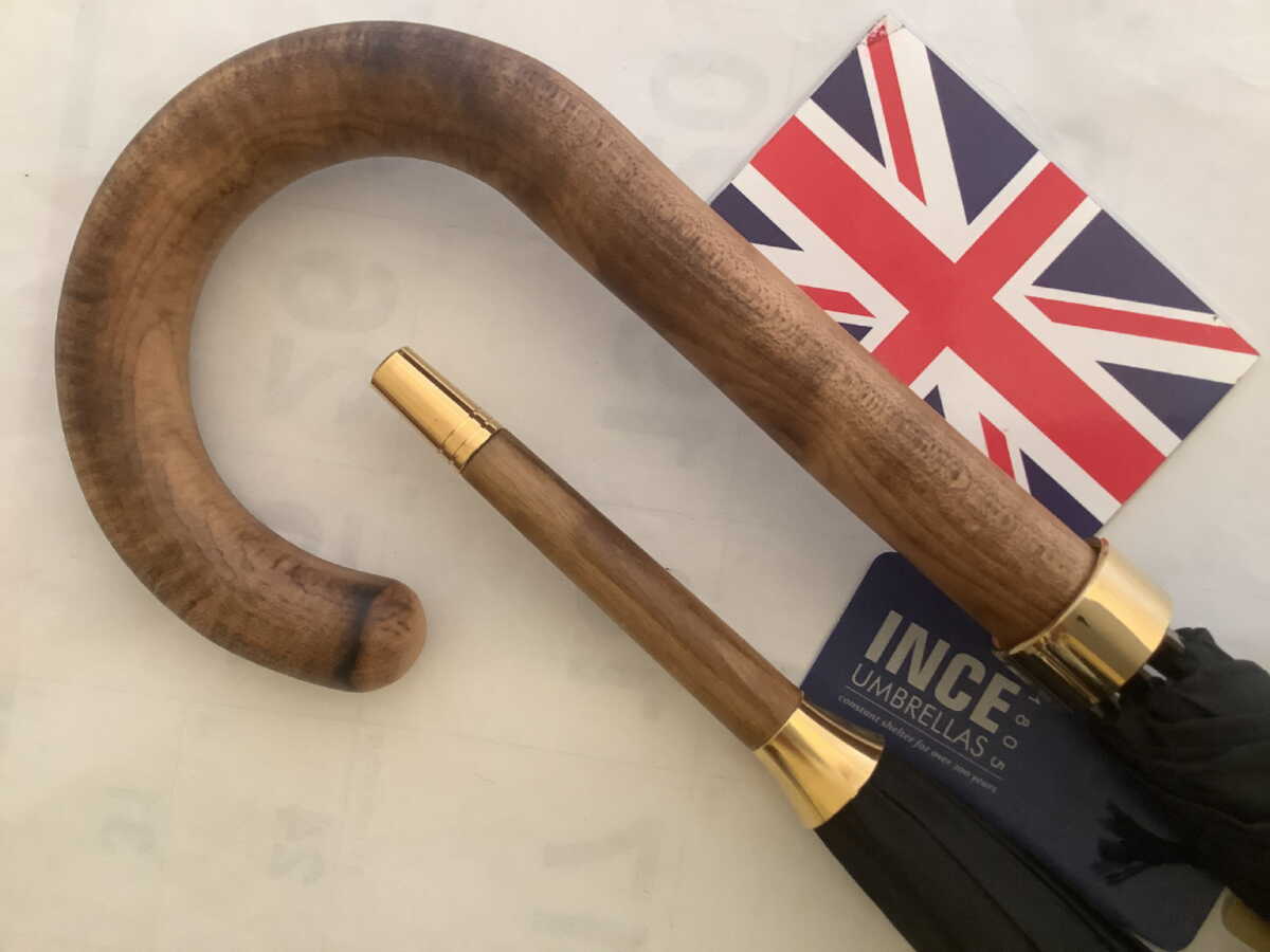 英国製 最古参 ジェームスインスの木製ハンドルJames Ince 紳士傘MPBKメープルウッドU010｜Brace of Kentishman