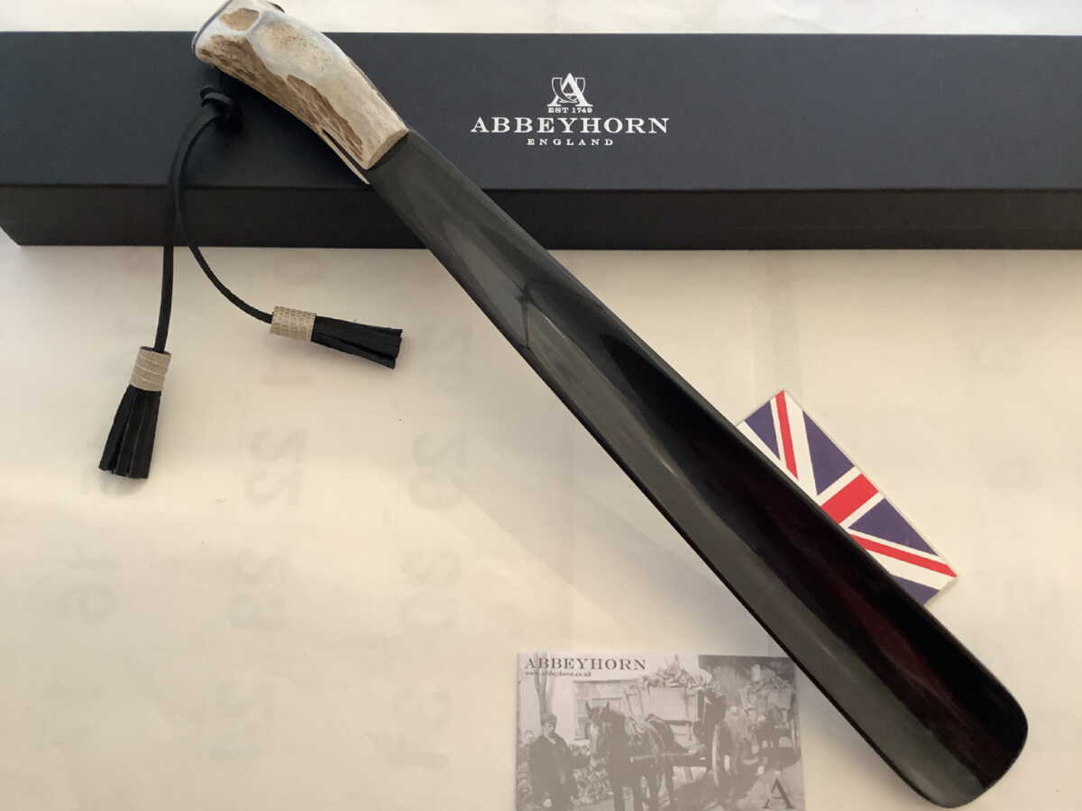 英国製 靴べらアビーホーン40cmアップ 本水牛角 ＆鹿角ハンドルwithタッセルS16/C N041 13,348円