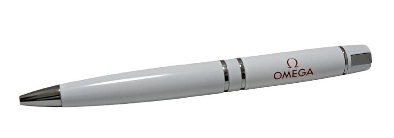 新品同様 オメガ ボールペン OMEGA 筆記用具 文房具 ホワイト シルバー 非売品 ノベルティ 白 ペン 黒インク 【中古】