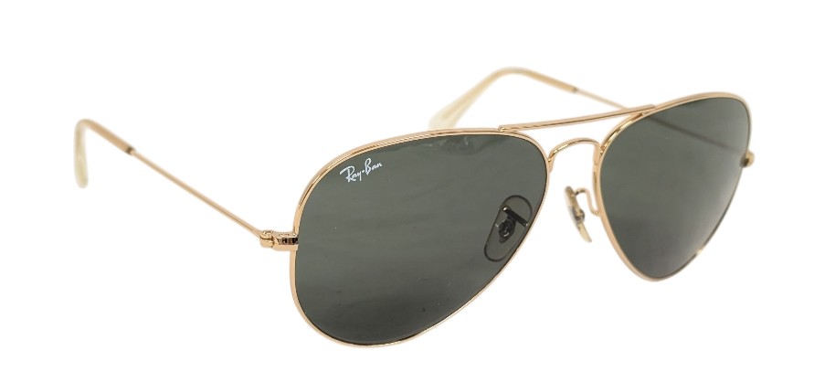 新品同様 レイバン サングラス RB3025 L0205-58　アビエーター ティアドロップ ブラック ゴールド クリア AVIATOR　【中古】 11,218円