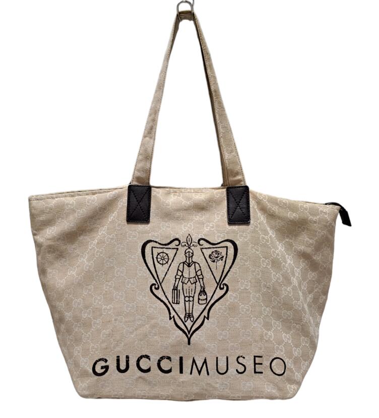 グッチ ミュゼオ 限定 トートバッグ ファスナー付 283416 ベージュ GG GG柄 トート GUCCI レディース メンズ 【中古】 19,950円