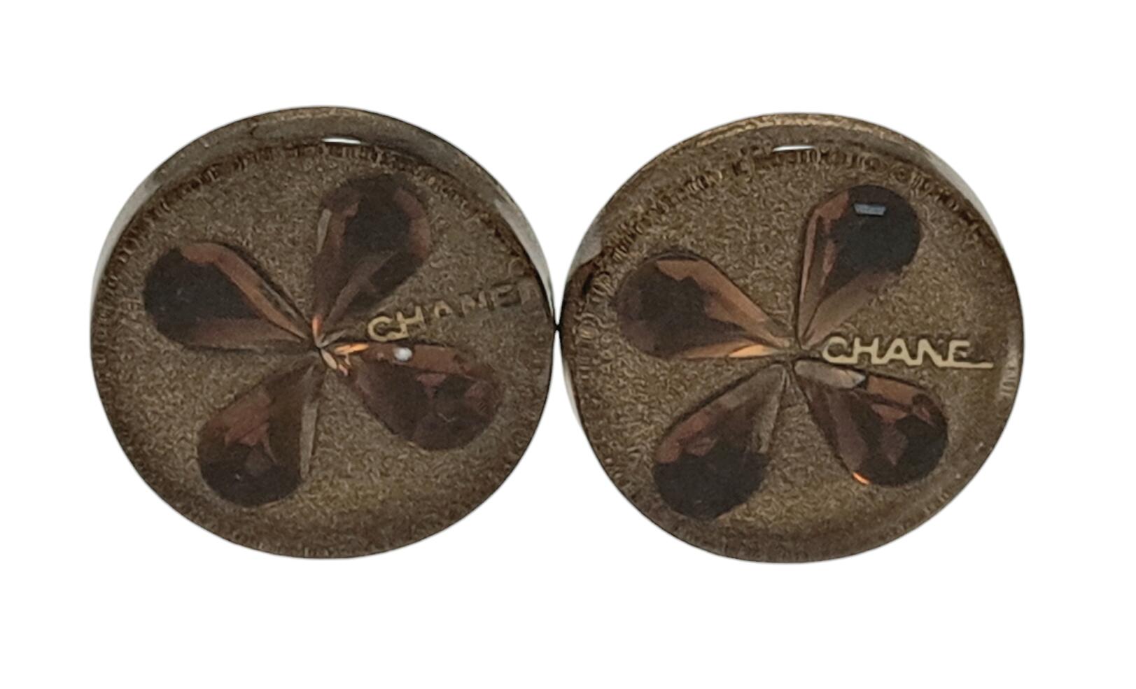 シャネル イヤリング クローバー 01C ロゴ CHANEL 耳飾り オールドシャネル 【中古】