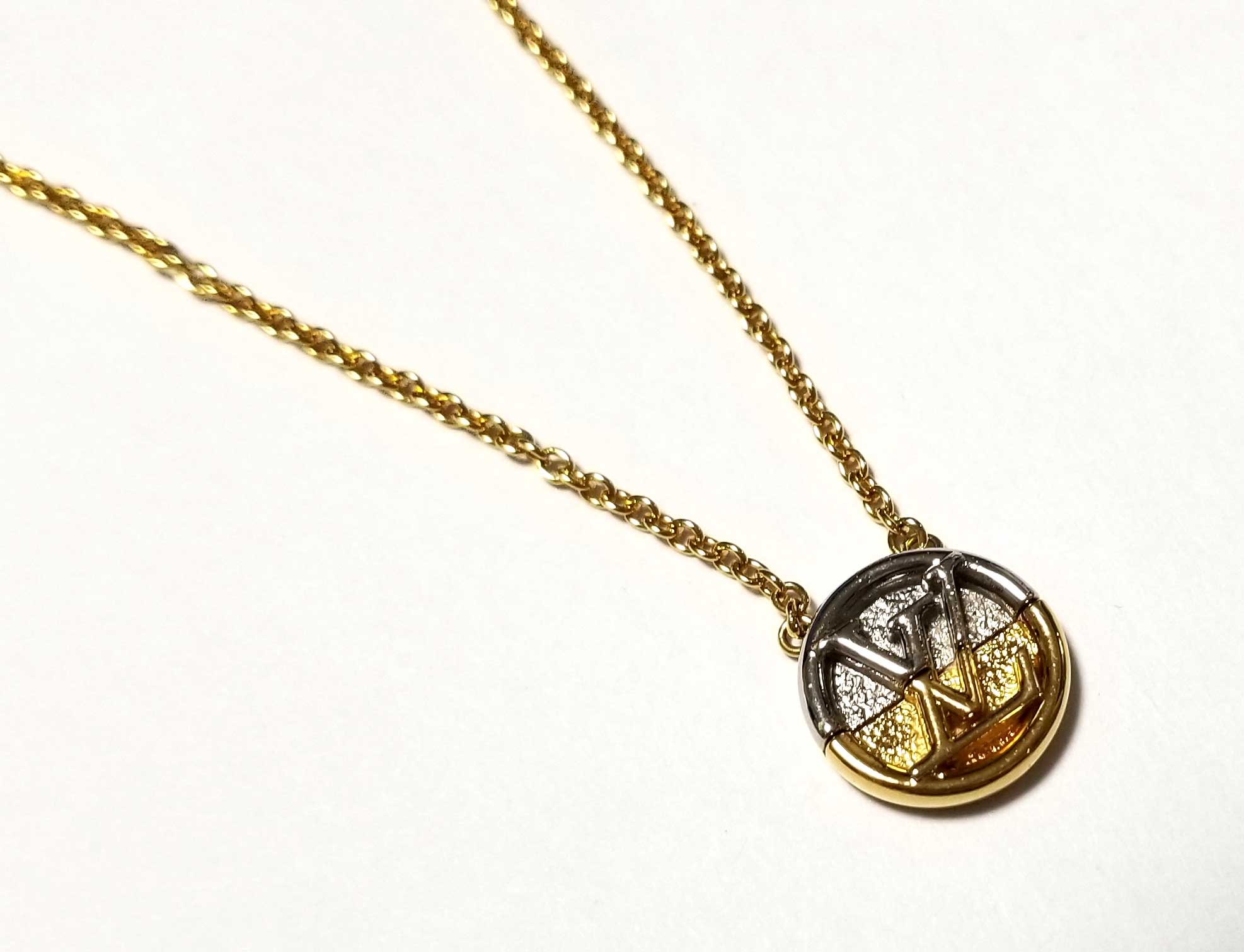 ルイヴィトン ネックレス コリエ L to V M69643 コンビ ゴールド シルバー モノグラム ロゴ LV メンズ レディース LOUIS VUITTON 美品