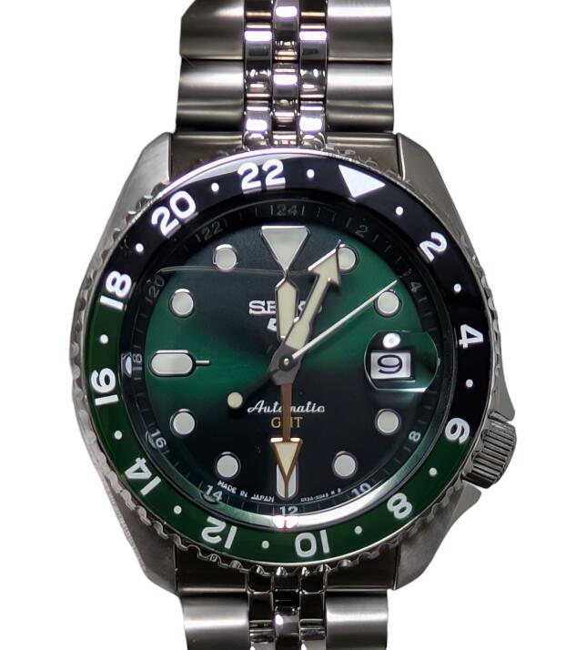 【中古美品】SEIKO SBSC017 自動巻きGMT セイコー 5スポーツ SKX スポーツスタイル メカニカル GMT