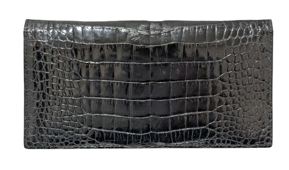 楽天市場】新品同様 クロコダイル 長財布 JRA 艶あり クロコレザー 黒