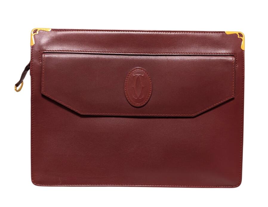 Cartier バーガンディ レザー バッグ 楽天市場】カルティエ ロゴマーク セカンドバッグ レザー メンズ