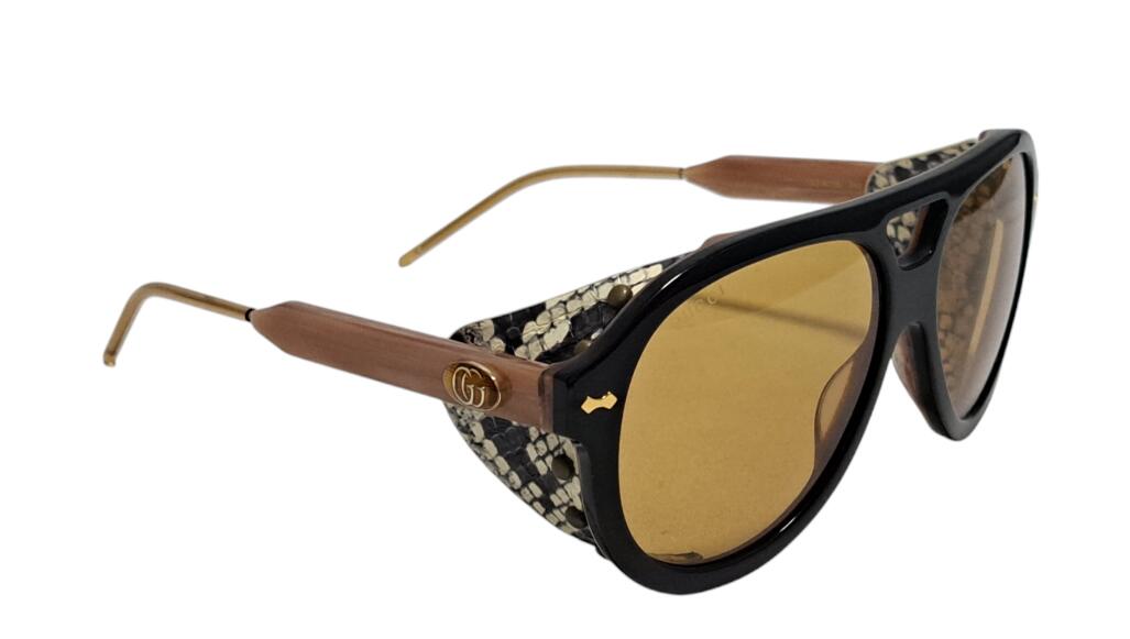 美品 グッチ サングラス カバー付き GG マーブル ティアドロップ パイソン GUCCI GG0670S メンズ レディース 【中古】｜ブランディール店 24,600円