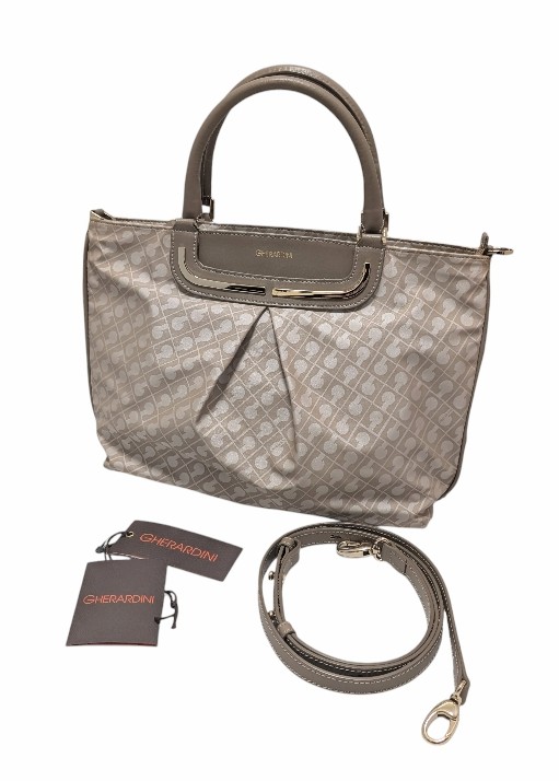 ゲラルディーニ ２WAY ファスナー付 トートバッグ ハンドバッグ ベージュ レディース インディーラ INDIRA 軽量 GHERARDINI 【中古】