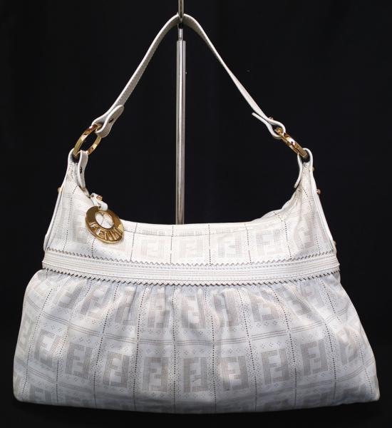 Brandeal Rakuten Ichiba Global Market One Shoulder One Shoulder White Fendi Handbags Perforated Leather Bag