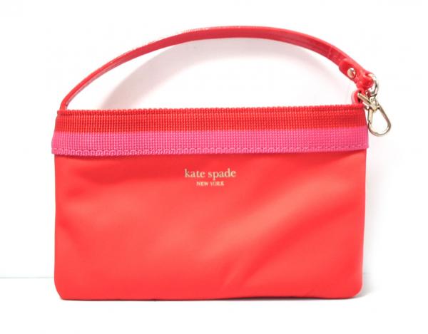 楽天市場 ケイトスペード ポーチ レッド Katespade 小物入れ 化粧ポーチ ナイロン 赤系 中古 ブランディール楽天市場店