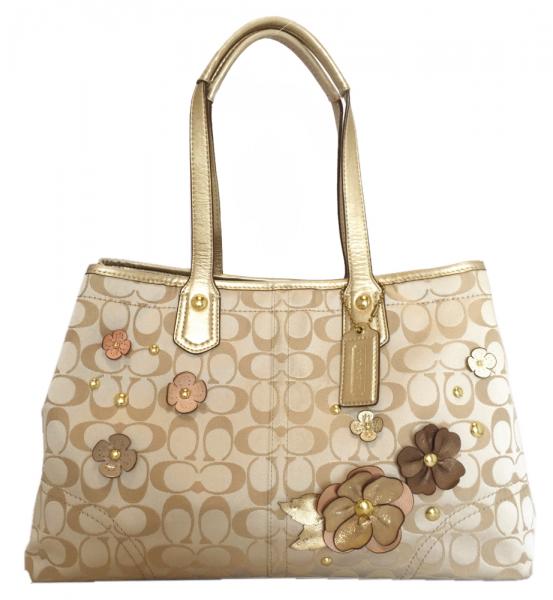 Brandeal Rakuten Ichiba Coach Tote Signature Bag Lique Coach Tote Signature Bag Lique Flowers Flower Beige F18894 Women S