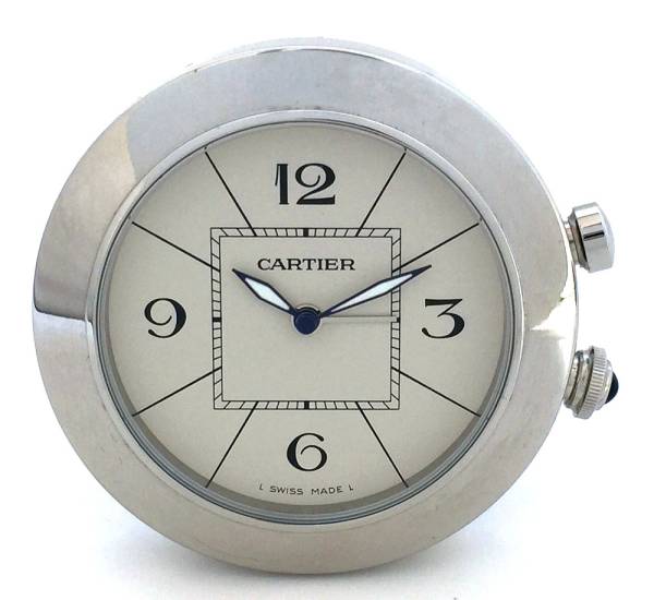 【楽天市場】未使用 カルティエ パシャ テーブルクロック 置き時計 時計 Cartier トラベルウォッチ アラーム付 メンズ レディース 置