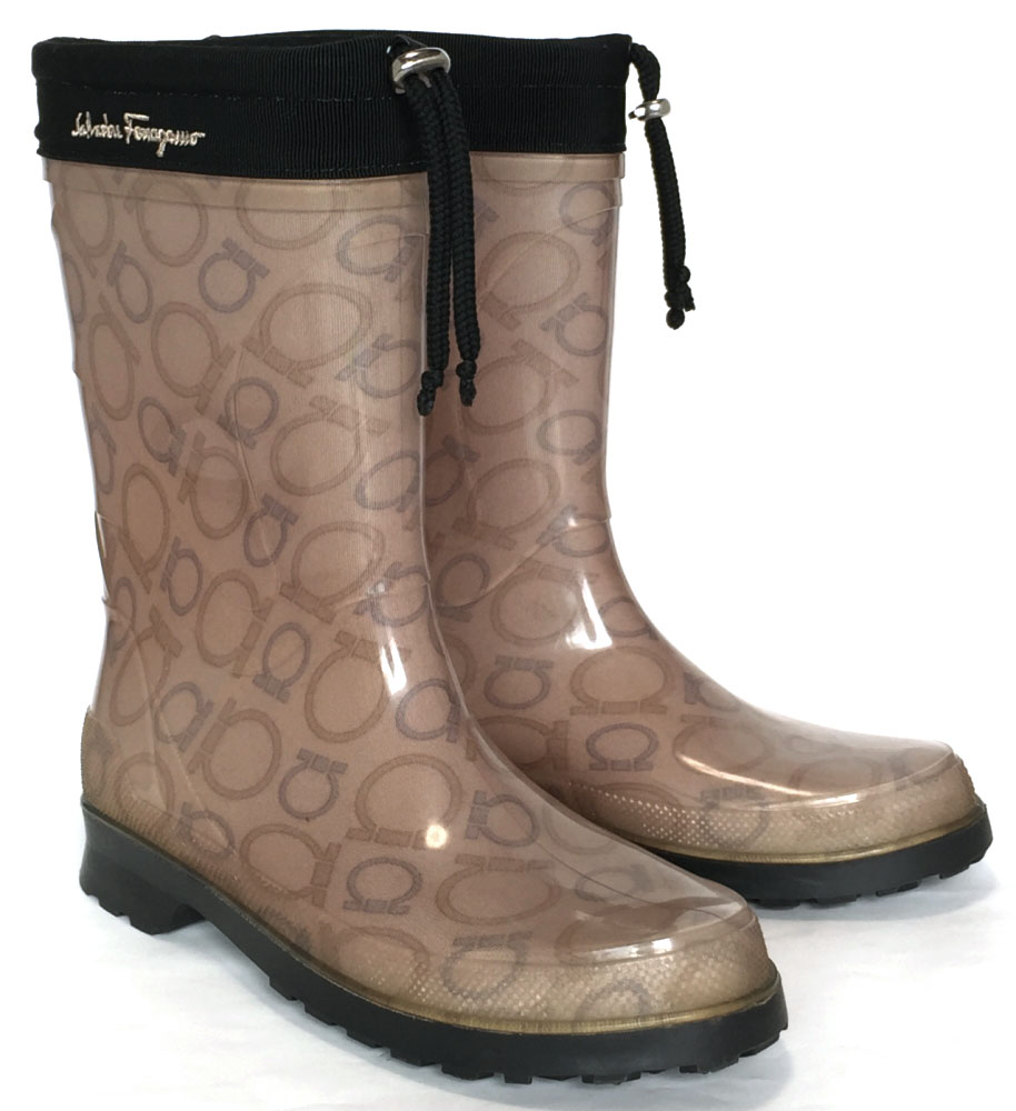 【楽天市場】フェラガモ レインブーツ 長靴 ガンチーニ 8 25．5cm ベージュ レディース 良好 FERRAGAMO 靴 ラバー 雨靴 雨