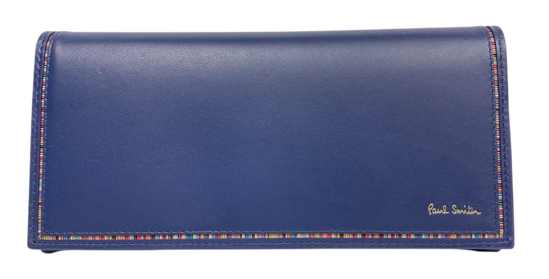 未使用　PaulSmith ポールスミス　レザー長財布　ブルー ポールスミス PAUL SMITH 長財布 ロングウォレット レザー 革