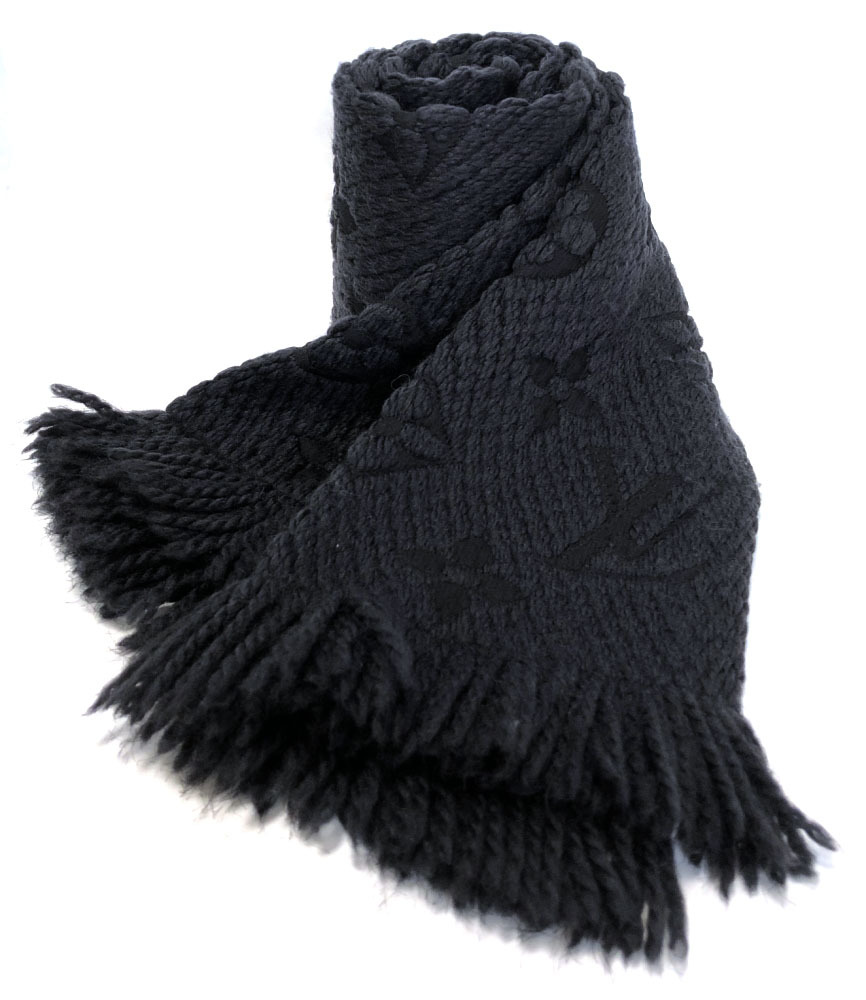 Brandeal Rakuten Ichiba Shop: Louis Vuitton scarf monogram wool echarp logo enthusiast black ...