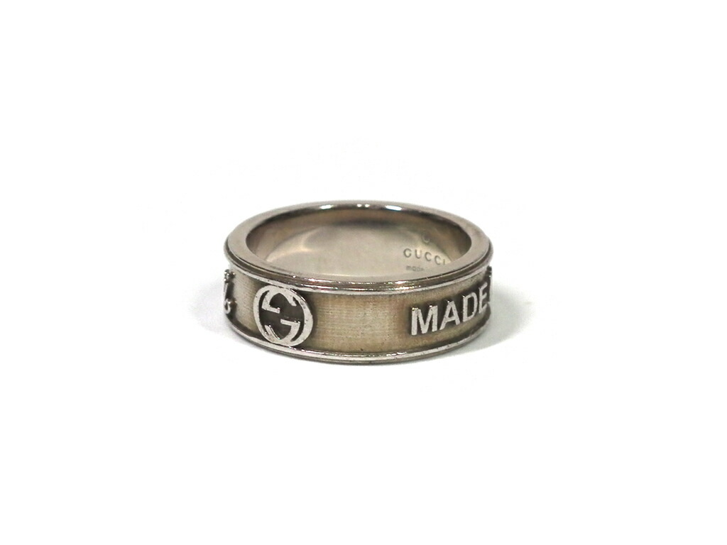Gucci vintage trademark ring flowing script logo ring 18 ring 19 silver ring 925 men\u0027s GUCCI men silver product