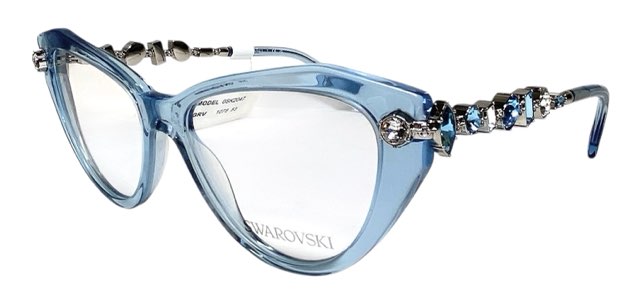 未使用 スワロフスキー メガネ 眼鏡フレーム SK2047 クリアフレーム クリア クリアブルー ブルー 青 ストーン SWAROVSKI 石 ラインストーン レディース 女性向け 伊達眼鏡 メガネフレーム めがね 【中古】|ブランディール店