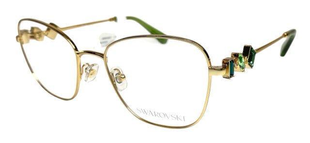 未使用 スワロフスキー メガネ 眼鏡フレーム SK1025 ゴールド グリーン ストーン SWAROVSKI 石 ラインストーン レディース 女性向け 伊達眼鏡 メガネフレーム めがね 【中古】|ブランディール店