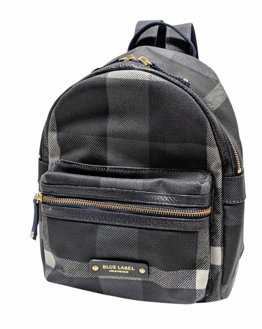 ブルーレーベル クレストブリッジ バックパック リュック チェック リュックサック レディース ネイビー BLUELABEL CRESTBRIDGE 【中古】