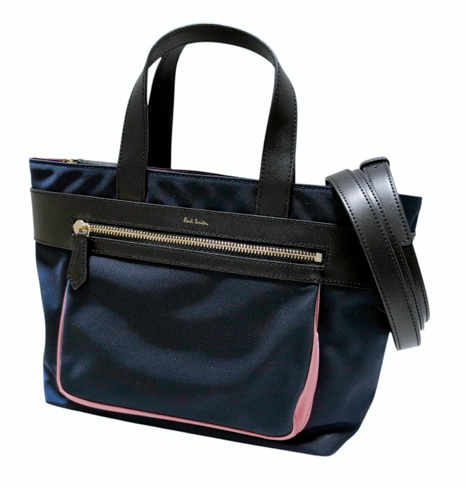 新品同様 ポールスミス トートバッグ ２WAY ハンドバッグ ミニトート ネイビー 紺 Paul Smith レディース バッグ 【中古】｜ブランディール店