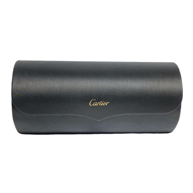 カルティエ サングラスケース　メガネケース ハードケース ロゴ Cartier ブラック 黒 【中古】