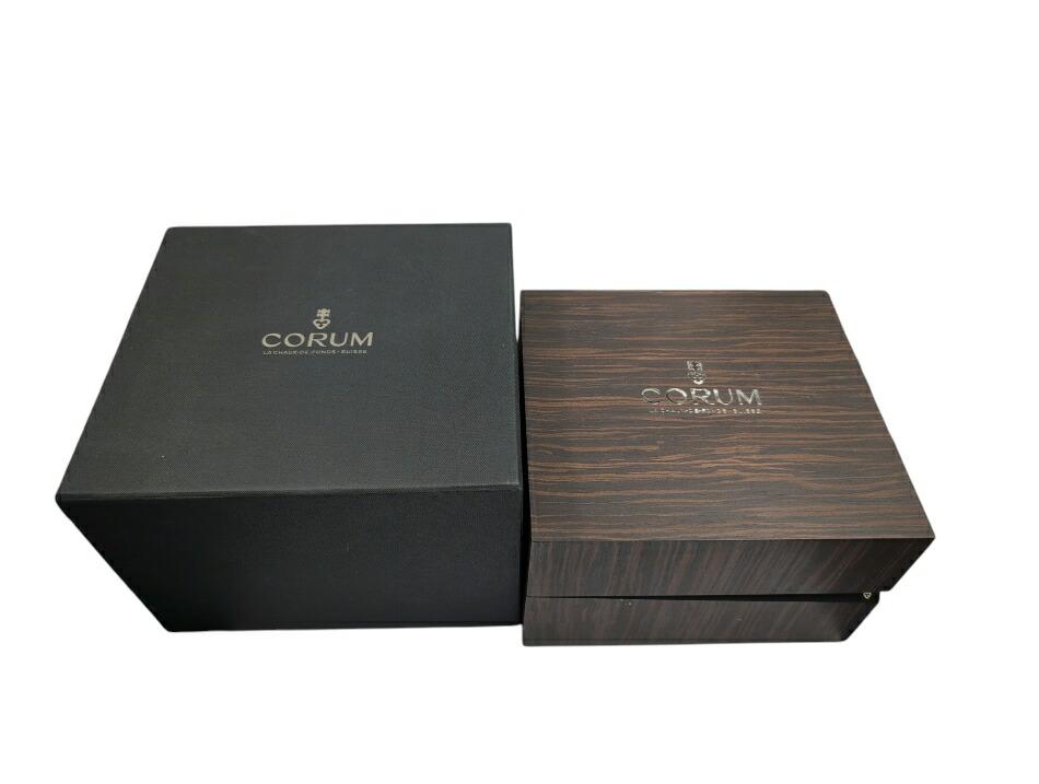 コルム　時計用 箱のみ　空箱　時計用　CORUM　木箱　未使用クロス付き　大きめ 箱　ボックス　BOX　時計ケース　時計収納　ケース　【中古】