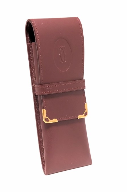 楽天市場】カルティエ マスト ペンケース 型押し レザー ボルドー 革製