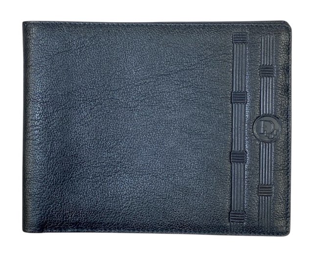 クリスチャンディオール ロゴ 財布 札入 ディオール 札入れ メンズ ブラック 黒 レザー 二つ折り Ｄior 本革　【中古】