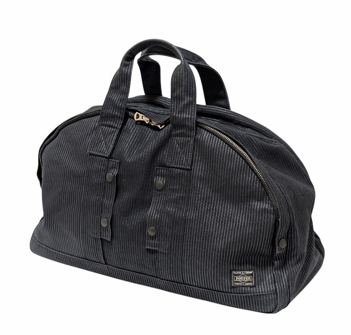 極美品　PORTER 70周年　ミニボストンバッグ　キャンバス　ストライプ 廃盤 希少 PORTER 70周年ミニボストンバッグ キャンバス
