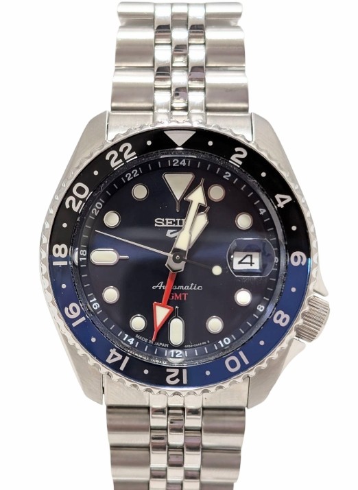 楽天市場】新品同様 セイコー SEIKO 5 GMT ブラック グレー 4R34