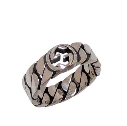 グッチ SV925 リング インターロッキング Gリング 指輪 6ｍｍ幅 チェーンリング ＃15 Ag925 14号 ＧＵＣＣＩ メンズ レディース 男女兼用 【中古】 17,608円