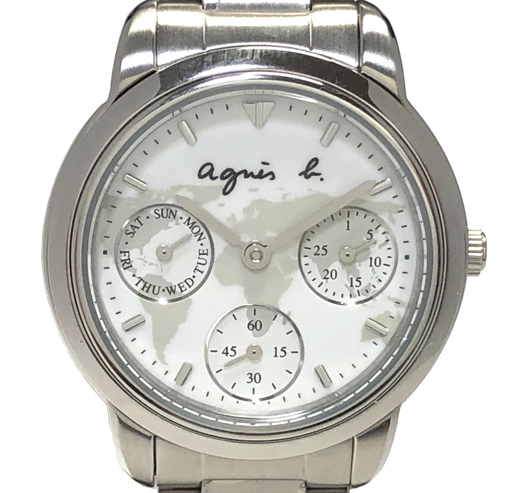 【楽天市場】未使用 アニエスベー 腕時計 レディース 時計 ワールドマップ 世界地図 FCST994 agnes b. SS シルバー