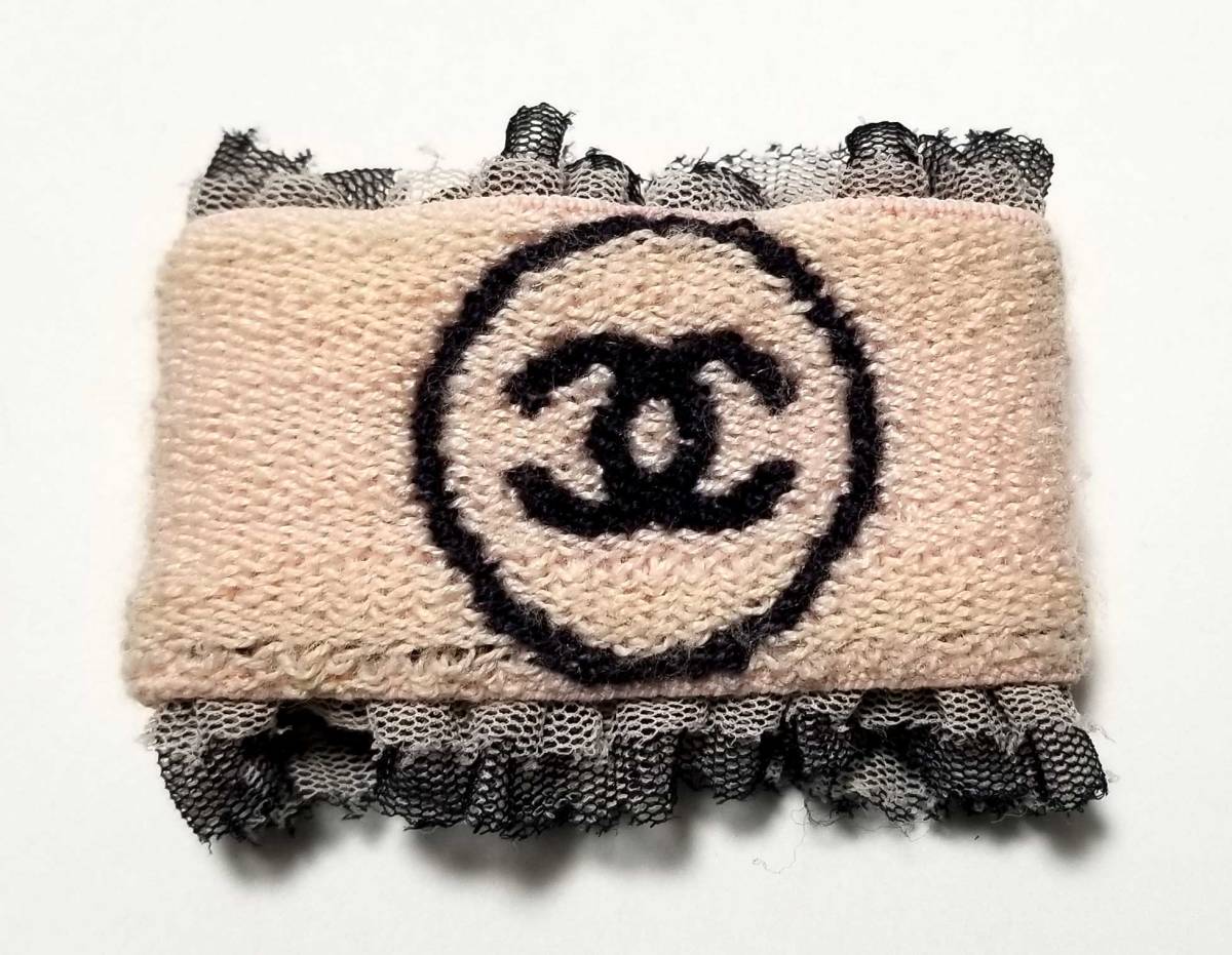 シャネル リストバンド ココマーク レース パイル地 COCO A17947 レディース テニス スポーツ CHANEL ブレスレット