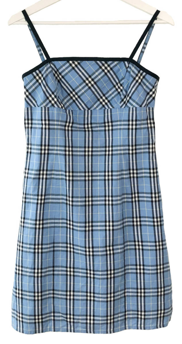 楽天市場 バーバリー ブルーレーベル ワンピース チェック 水色 チュニック キャミワンピ 38 ブルー レディース Burberry Blue Label 中古 ブランディール楽天市場店