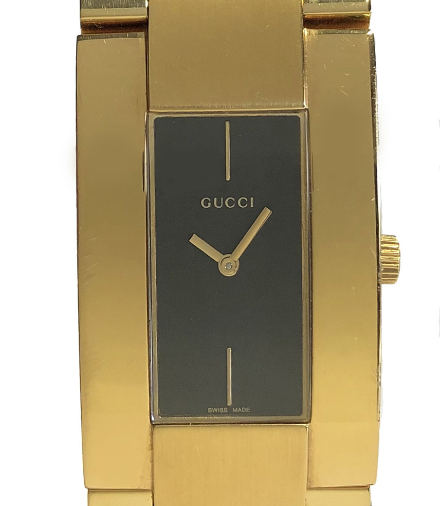 2021秋冬新作 中古 Gucci 男女兼用 Qz クォーツ 文字盤 ブラック 金 レディース メンズ Gp ゴールド 時計 ウォッチ 4600m 腕時計 グッチ F418256776 Hamrahtrader Com