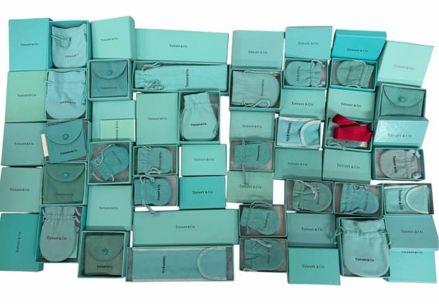 ティファニー 時計用 ケース アクセサリー用　箱 保存袋 レッド ブルー　ターコイズ　TIFFANY　28個セット BOX ボックス 【中古】｜ブランディール店