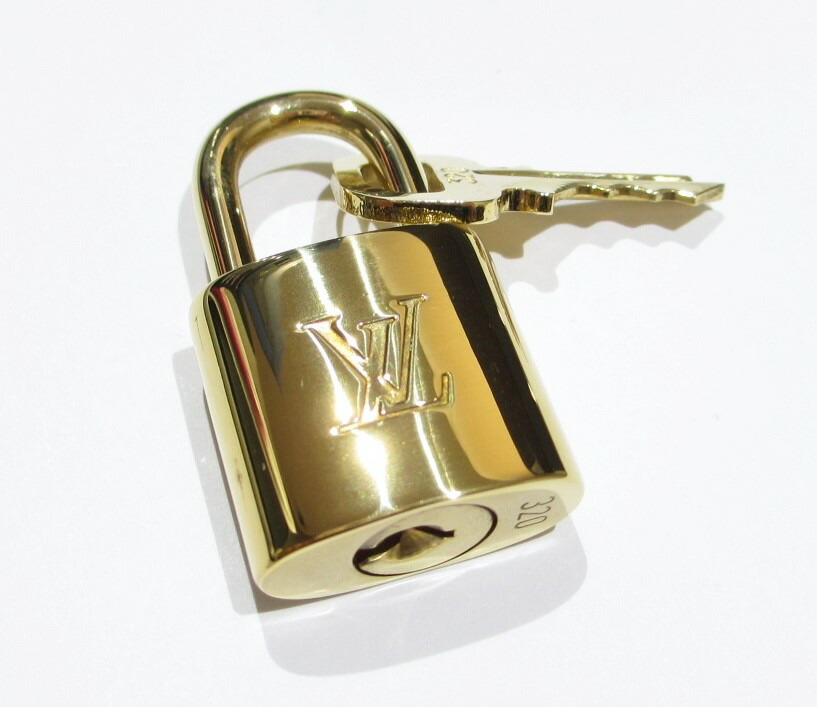 【中古】【新品仕上済・美品】ルイヴィトン パドロック ゴールド 鍵 カデナ 南京錠 カギ1本 SA序列付ける LOUIS VUITTON 惹き付ける キーホルダー 添え物