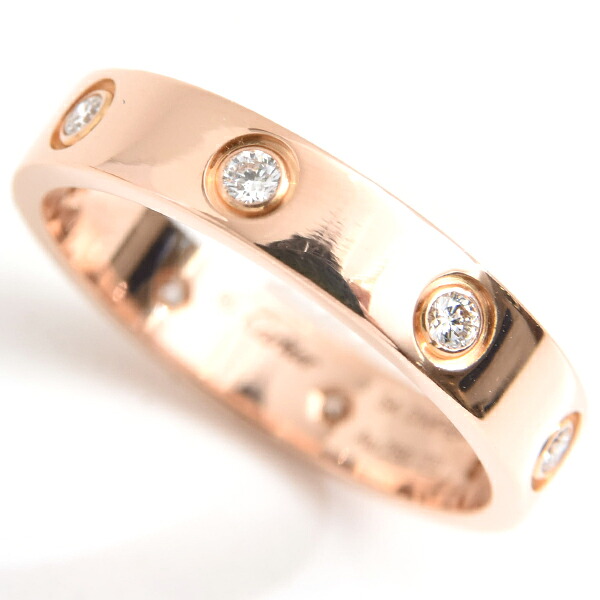 カルティエ 指輪 レディース ミニラブ フルダイヤ リング 54号 ピンクゴールド Cartier 750PG 中古｜ＢｒａｎｄＭａｘ