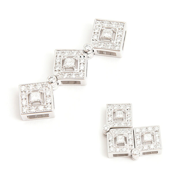 タサキ ペンダント レディース ダイヤ スクエア 2WAY ペンダントトップ D0.53ct ホワイトゴールド K18WG TASAKI 中古|BrandMax