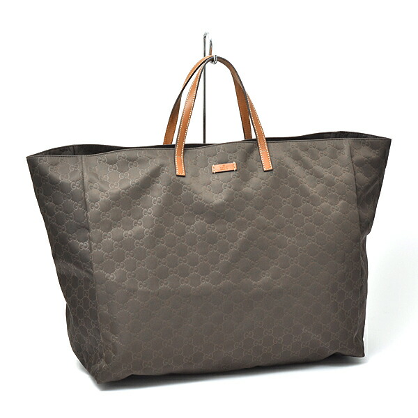 割引価格 トートバッグ グッチシマ Gucci グッチ ラージ 中古 メンズ ダークブラウン ナイロン トートバッグ Www Goering De