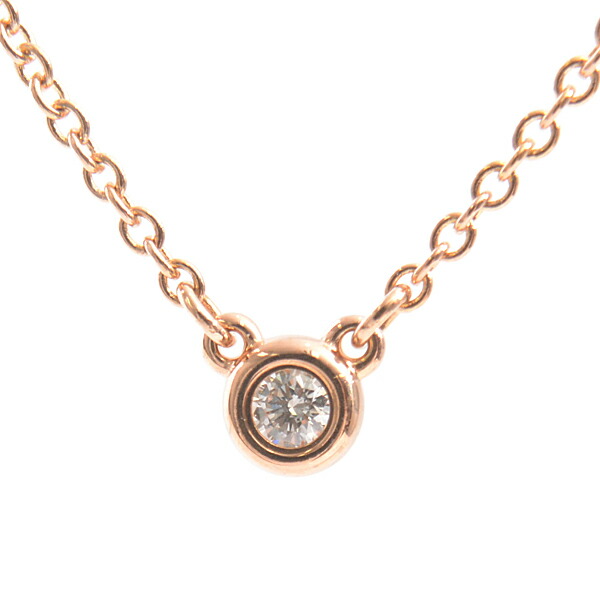 ティファニー Tiffany 750pg 1pダイヤ バイザヤード ネックレス ピンクゴールド 中古 Mozago Com