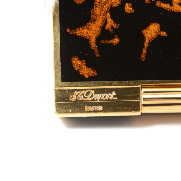 デュポン ライター メンズ ギャッツビー ローラガスライター ゴールド ブラック ブラウン S.T.Dupont 中古 【全商品オープニング価格