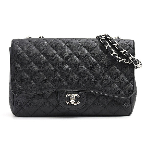 シャネル バッグ レディース マトラッセ30 デカマトラッセ ダブルチェーンショルダー キャビアスキン ブラック CHANEL 中古|BrandMax