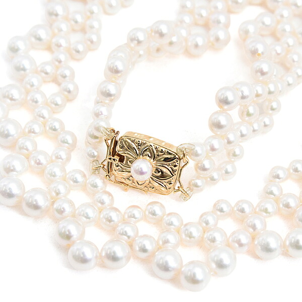 ミキモト ネックレス レディース パール デザイン ネックレス 4.2mm～5.2mm珠 ゴールド MIKIMOTO K18 中古｜ＢｒａｎｄＭａｘ