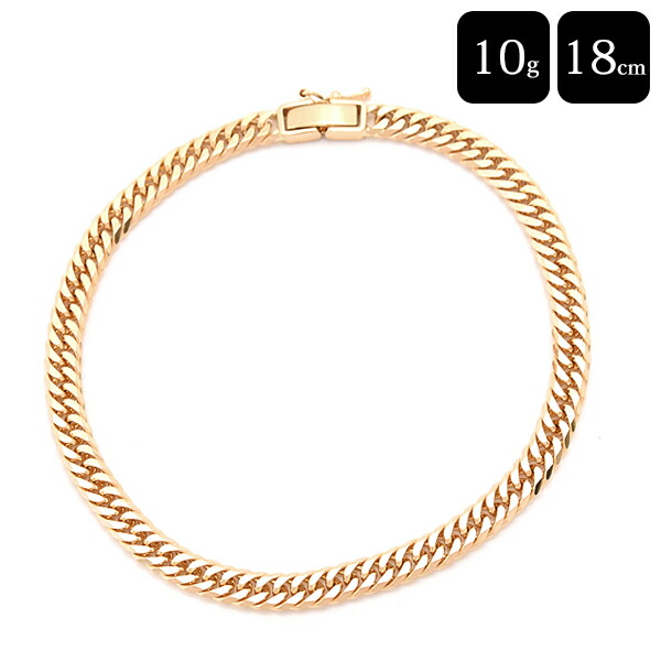 中古　美品18k喜平ブレスレット　6面ダブル　10g18cm 金ゴールドGOLD 楽天市場】喜平 ブレスレット 6面ダブル 6DCW 18cm 約10g 留め具
