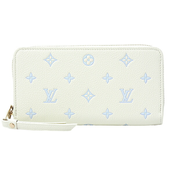 ルイヴィトン 銭入れ レディース モノグラムアンプラント ジッピーウォレット ミルキー白いこと 青碧 Louis Vuitton M28131 未当てはめる見せびらかす品