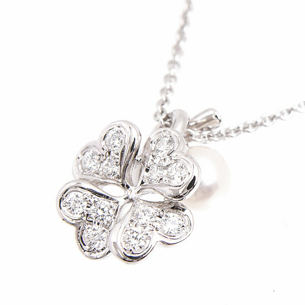 楽天市場】ミキモト ネックレス K18WG ダイヤ クローバー 0.41ct 中古