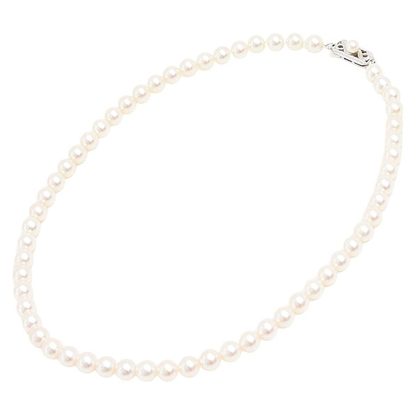 ミキモト ネックレス レディース パール ネックレス 6.1mm～6.5mm珠 ホワイトゴールド MIKIMOTO K14WG 中古