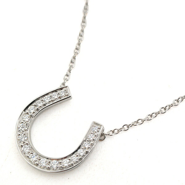 ティファニー ネックレス レディース ホースシュー ダイヤ ネックレス TIFFANY PT950 プラチナ 中古